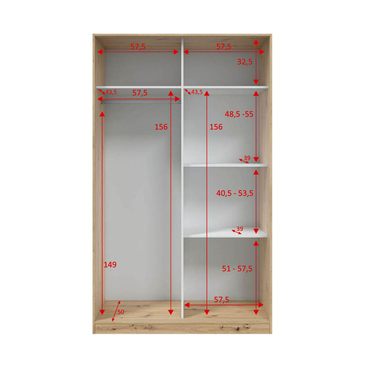 Wardrobe with sliding doors, SAGUNTO model.