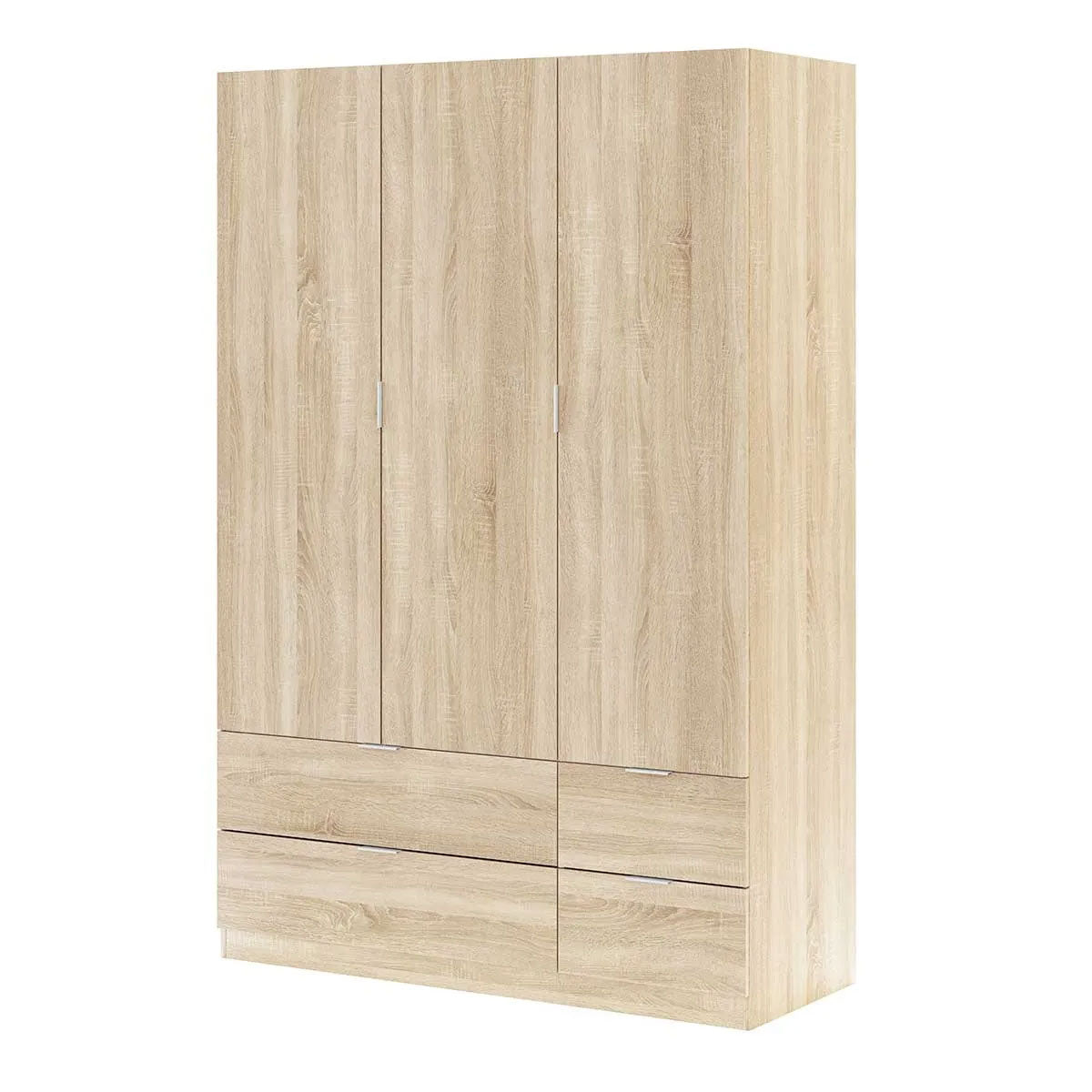 Wardrobe with 3 doors and 4 drawers, ESTUBENY model.