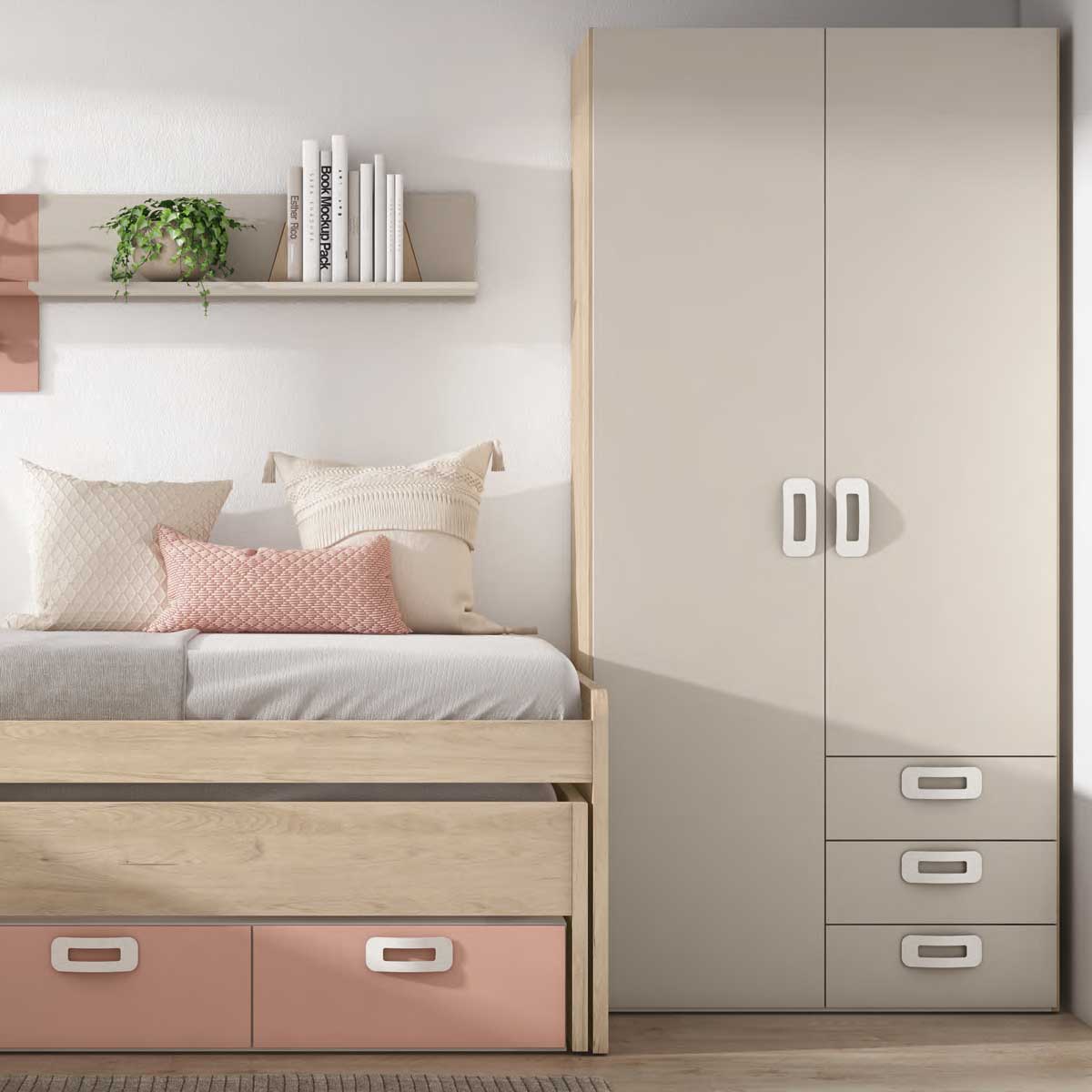 Dormitorio juvenil completo, modelo SELLENT.