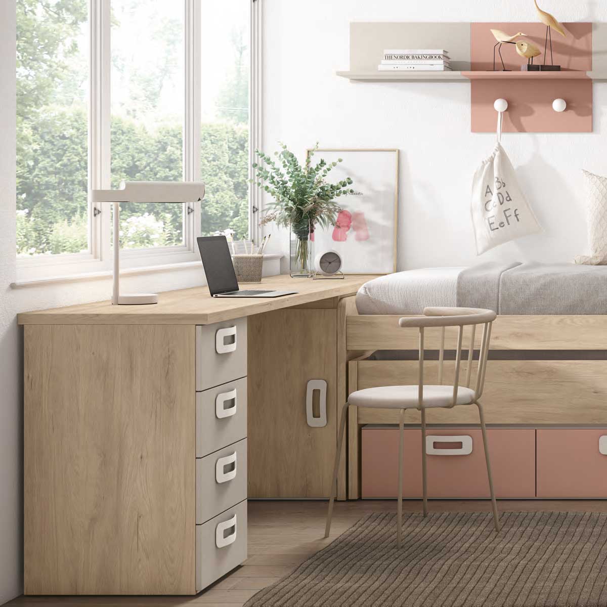 Dormitorio juvenil completo, modelo SELLENT.