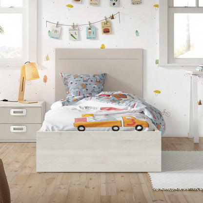 Double youth trundle bed with drawer and shelves, PICANYA model.
