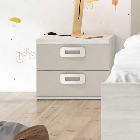 Double youth trundle bed with drawer and shelves, PICANYA model.