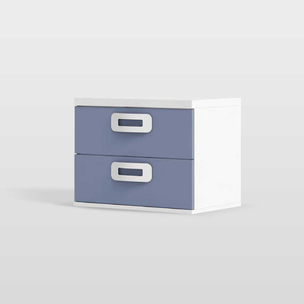Double youth trundle bed with drawer and shelves, PICANYA model.