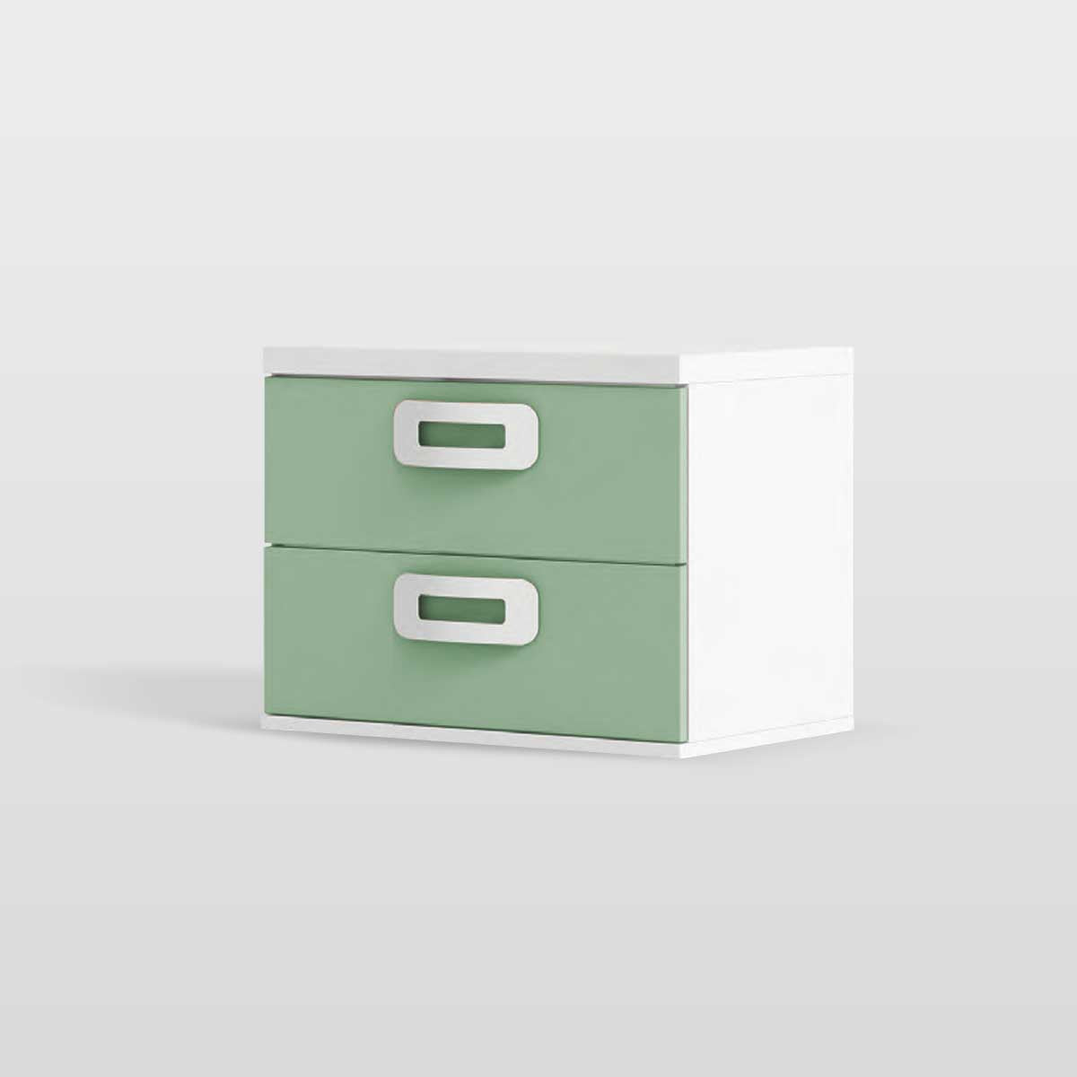 Double youth trundle bed with drawer and shelves, PICANYA model.