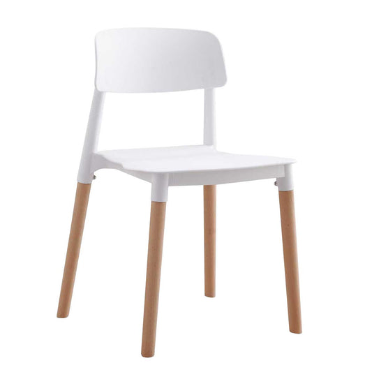 Conjunto de 4 Sillas blancas de estilo nórdico para cocina o comedor, modelo BARXETA.