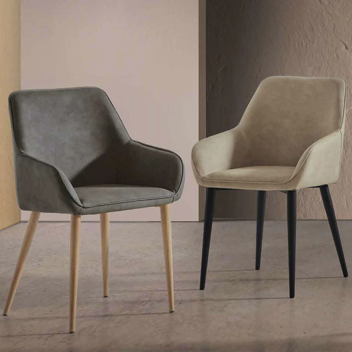 Conjunto de 2 Sillas tapizadas en tela MAGNUM, modelo XÀTIVA.