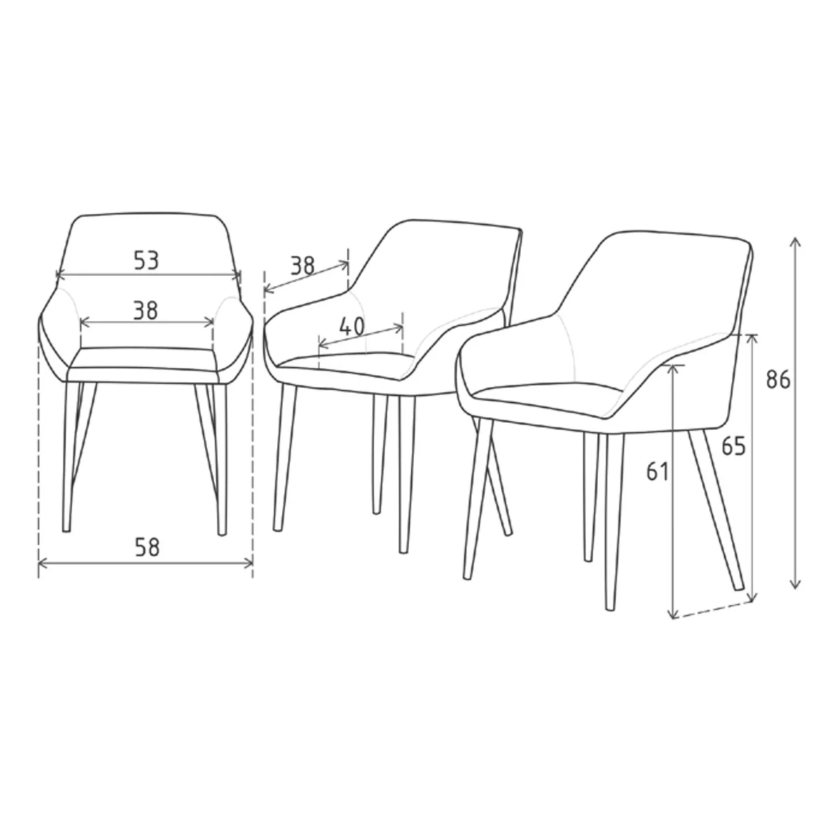 Conjunto de 2 Sillas tapizadas en tela BELFAST, modelo XÀTIVA. - Imagen 5