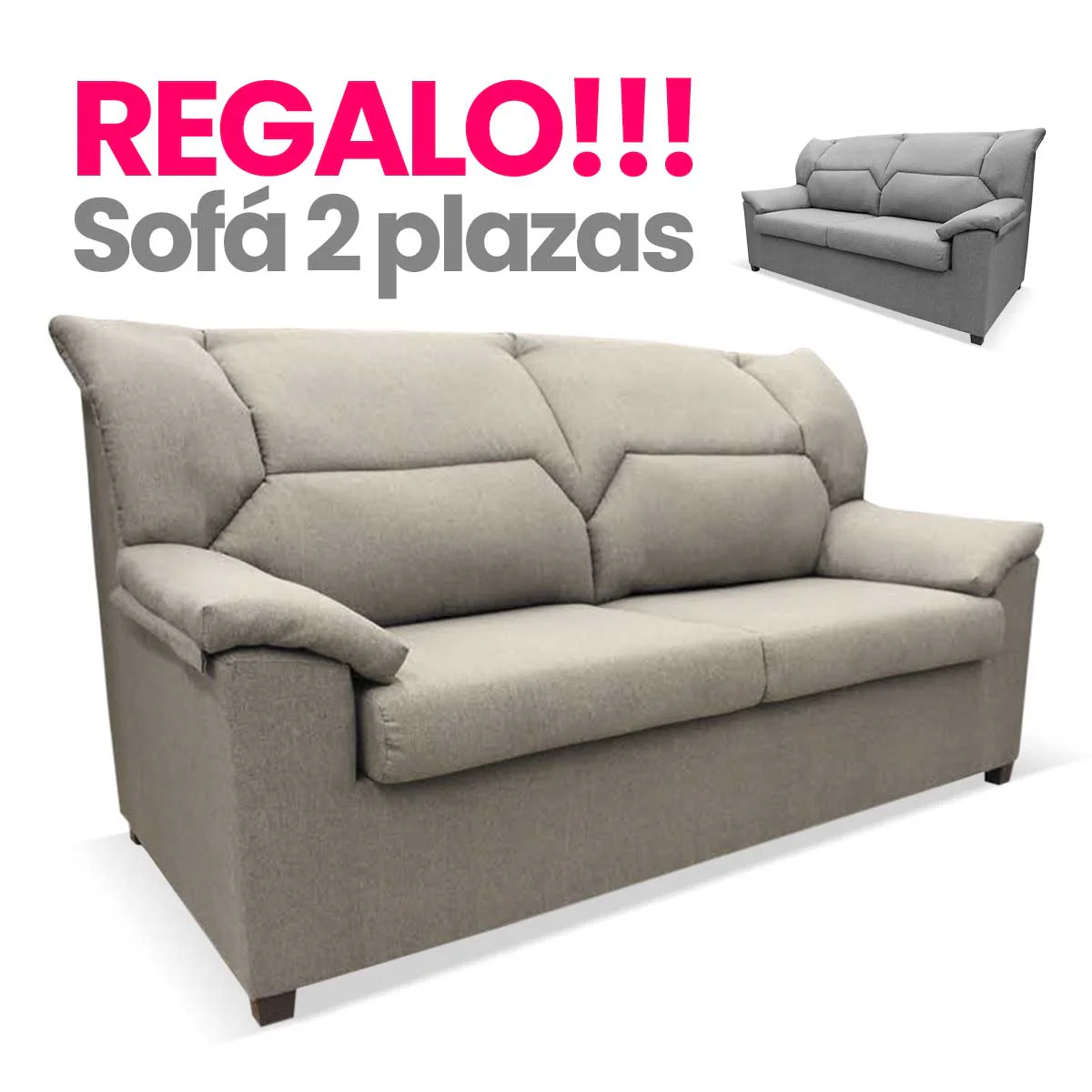 Sofa 3 plazas + 2 plazas de REGALO!!! Modelo CARCAIXENT. - Imagen 2